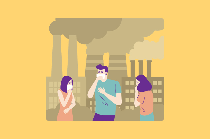 Le danger du smog peut causer une bronchite